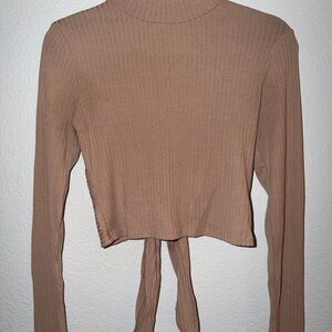 Forever 21 Tan Ribbed Crop Top
